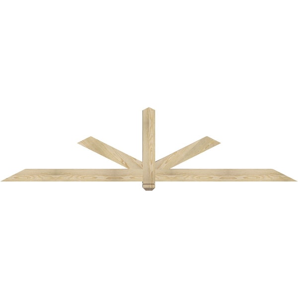 Ekena Millwork Kennewick Rough Sawn Timber Gable Bracket, Douglas Fir, 96"W x 24"H x 4"D x 4"F, 6/12 Pitch GBW096X24X0404KEN00RDF - main